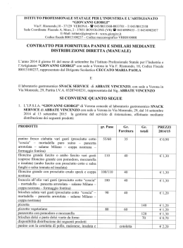 contratto servizio ristoro snak service