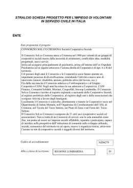 stralcio scheda progetto per l`impiego di volontari