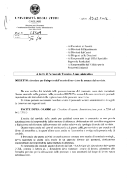 Orario di servizio ed assenze