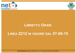 LIBRETTO ORARI LINEA Z212 IN VIGORE DAL 07-09-15