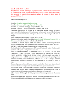 D.P.R. del 26/08/93 n. 412 Regolamento recante norme per la