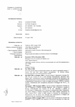 CV Di Natale - Universit&agrave; degli Studi di Messina