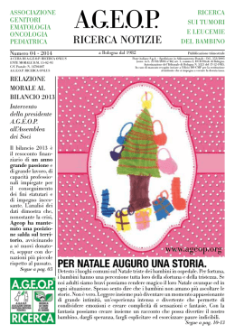 n°4/2014 Bilancio, Relazione Morale & Una storia per Natale