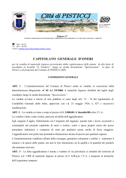 Capitolato - Avvisi e bandi Regione Basilicata