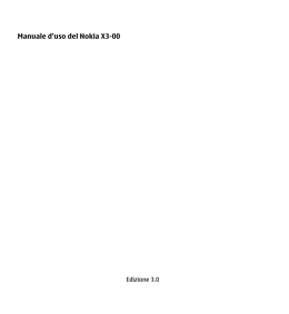 Manuale d`uso del Nokia X3-00
