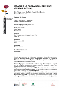 israele e la forza degli elementi (terra e acqua)