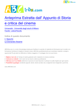 Anteprima Estratta dall` Appunto di Storia e critica del