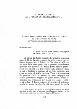 introduzione a un &laquo;piano di regolamento&raquo; 1