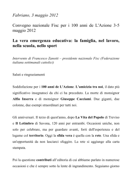 Intervento di Francesco Zanotti, Presidente Nazionale