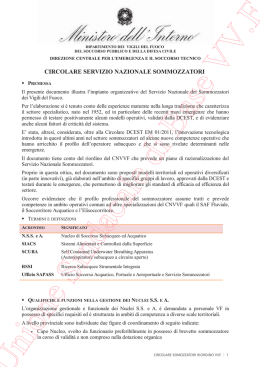 bozza riordino sommozzatori - Coordinamento Nazionale Vigili del