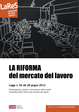 LA RIFORMA del mercato del lavoro - tsm