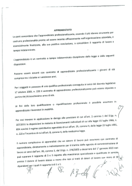 APPRENDiSTATO Le parti concordano che i`apprendistato