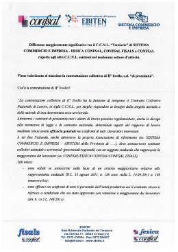 Differenze maggiormente significative del CCNL del