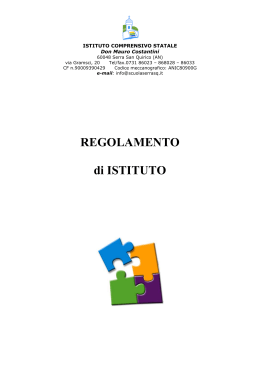 Regolamento di Istituto - Istituto Comprensivo Don Mauro Costantini