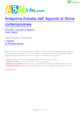 Anteprima Estratta dall` Appunto di Storia contemporanea