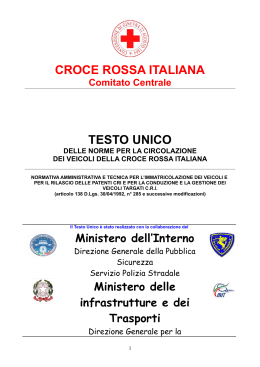 Testo Unico veicoli C.R.I. - CRI - Comitato Locale di Reggio Emilia