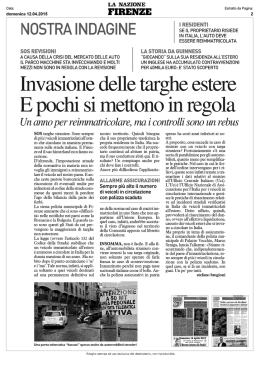 Invasione delle targhe estere E pochi si mettono in regola
