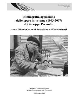 Bibliografia Prezzolini - Sistema bibliotecario ticinese