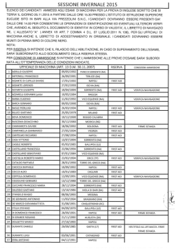 Sessione Invernale Esami di Macchina