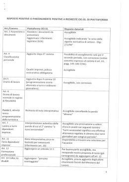 RISPOSTE POSITIVE 0 PARZIALMENTE POSITIVE A RICHIESTE