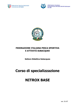 Immersioni Nitrox Base - Associazione Sportiva DEEP WORLD