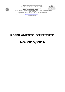regolamento d`istituto as 2015/2016