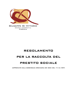 reg. preSTITO SOCIALE