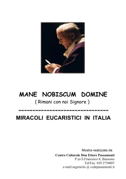 I Miracoli Eucaristici - w.ccdepassamonti.it indirizzo e
