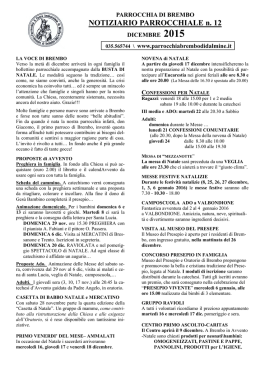 NOTIZIARIO PARROCCHIALE n. 12 - Parrocchia Brembo di Dalmine