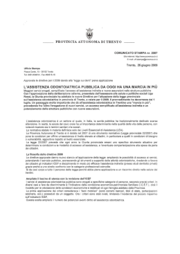 Comunicato Stampa n. 2087 - dentistimadonnabianca.it