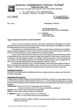 Organizzazione dell`anno scolastico 2014/2015
