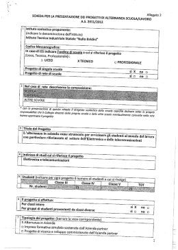 SCHEDA PER LA PRESENTAZIONE DEI PROGETTI DI