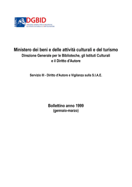 Bollettino Anno 1999 - Direzione Generale Biblioteche e Istituti