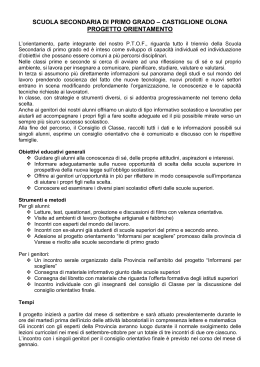 progetto orientamento - Istituto Comprensivo Castiglione Olona