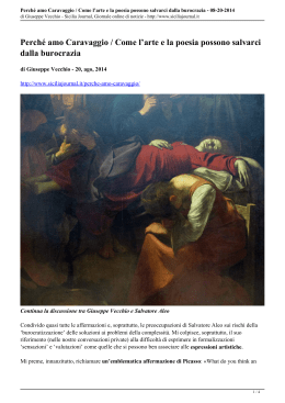 Perché amo Caravaggio / Come l`arte e la poesia