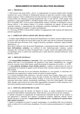 REGOLAMENTO DISCIPLINARE STUDENTI