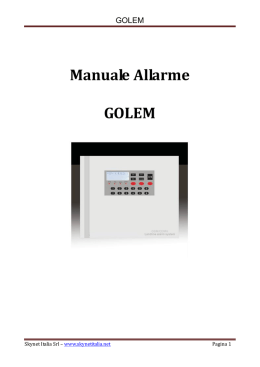 Manuale Allarme GOLEM