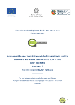 Tirocini extracurriculari nel Lazio