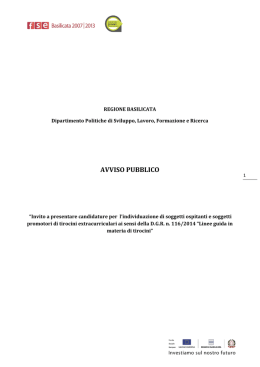 avviso pubblico - Avvisi e bandi Regione Basilicata