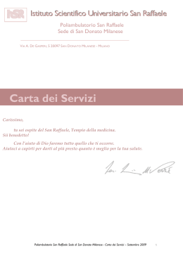 Carta dei Servizi - Ospedale San Raffaele
