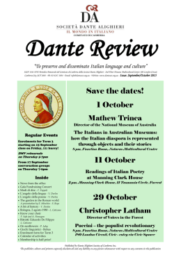 Save the dates! - Dante Alighieri Society of Canberra