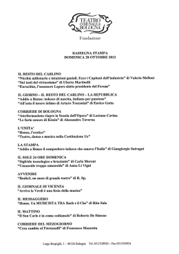 rassegna stampa domenica 28 ottobre 2012