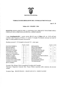 VERBALE DI DELIBERAZIONE DEL CONSIGLIO PROVINCIALE