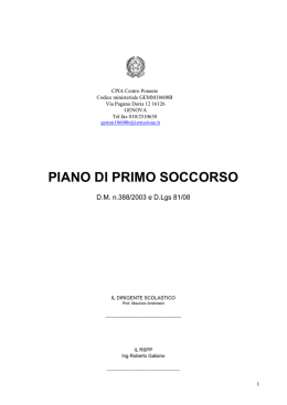 piano di primo soccorso - Centro Provinciale per l`Istruzione degli