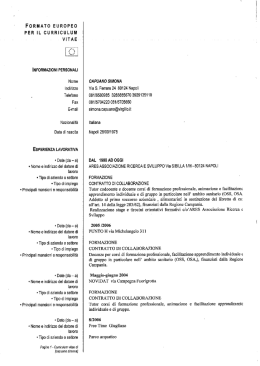 Curriculum - Azienda Ospedaliera Sant`Anna e San Sebastiano di