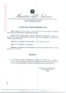 DIPARTIMENTO DEI VIGILI DEL FUOCO DEL SOCCORSO