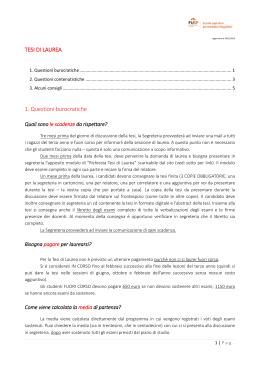 TESI DI LAUREA 1. Questioni burocratiche