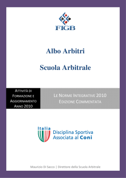Albo Arbitri Scuola Arbitrale - Comitato Regionale Sicilia Bridge