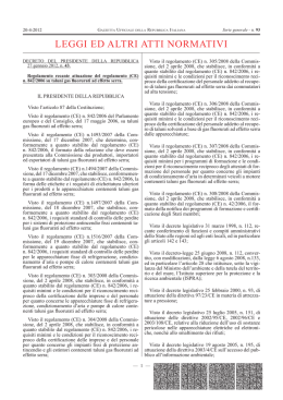 Dpr 43/2012. - Ministero dell`Ambiente