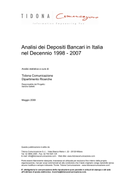 Analisi dei Depositi Bancari in Italia nel Decennio 1998-2007